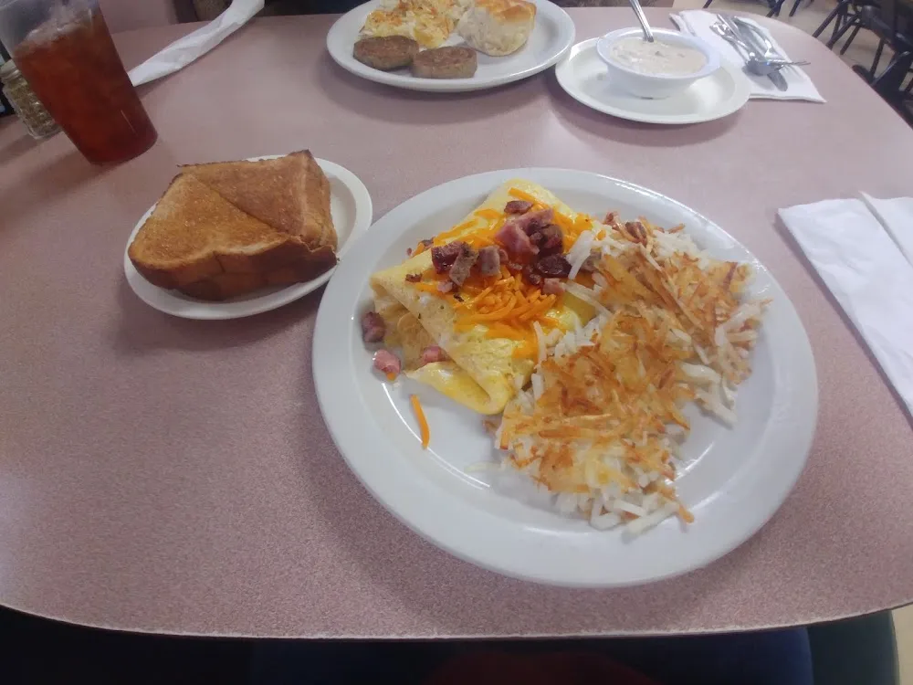 3 Meat Omelette Hash Wheat Toast